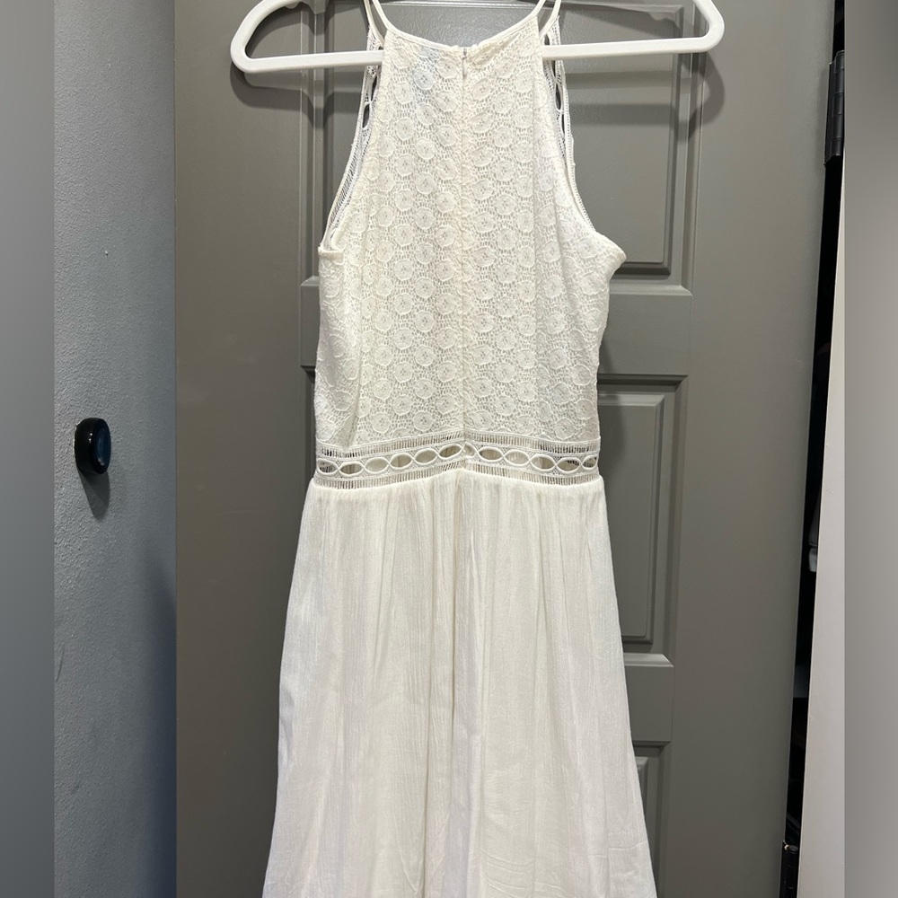 White Cotton Mini Dress